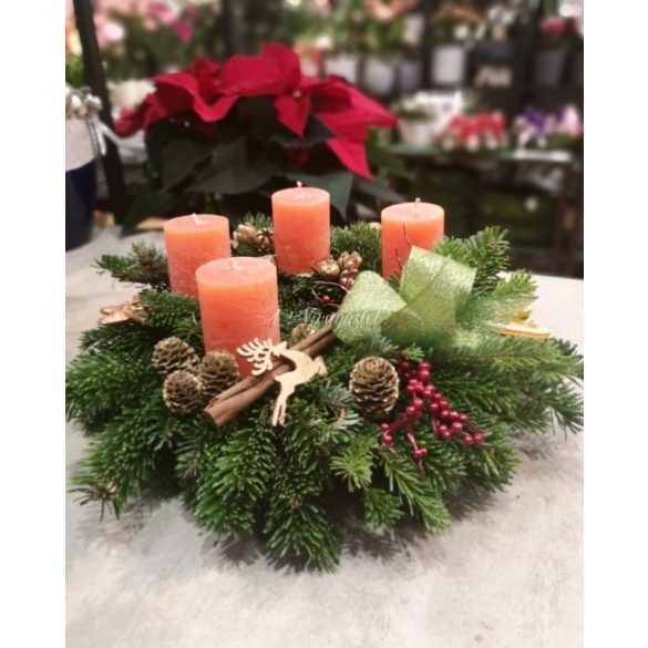 Narancssárga adventi koszorú