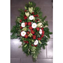 Red & White funeral bouquet
