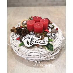 Red and White Wooden Advent Wreath