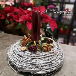 Christmas table decoration - burgundy-gold