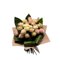 Pink and white rose bouquet