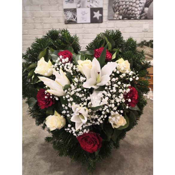 Heart-shaped funeral wreath