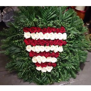Big standing wreath with roses
