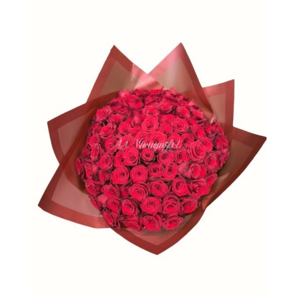 Giant red rose bouquet made of premium roses (100 strands)