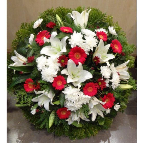 Standing wreath with colorful flowers