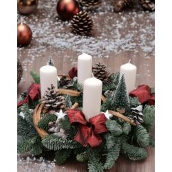 White-Red Advent Wreath Decoration