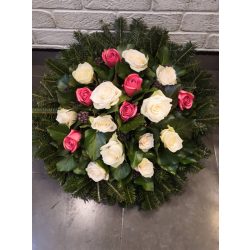 Half-standing Dome wreath with roses