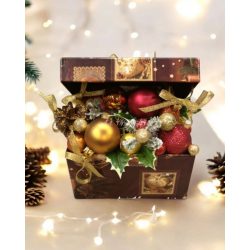 Brown Christmas box decoration