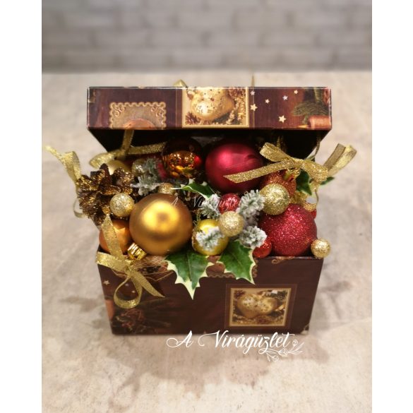 Brown Christmas box decoration