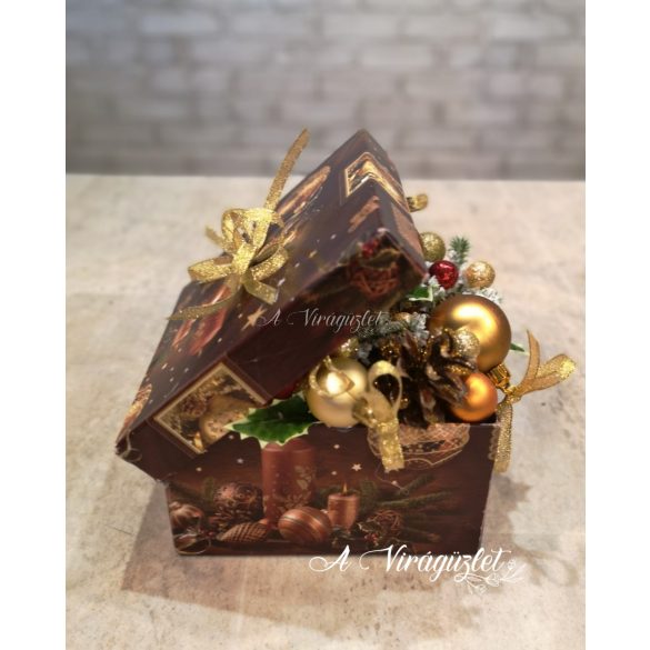Brown Christmas box decoration