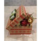 Natural-red Christmas box decoration